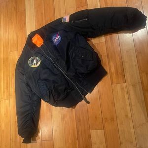 Navy blue Alpha Industries Flight Jacket (NASA edition) Great Condition